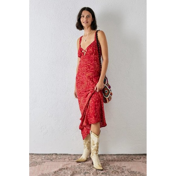 Free People Mystical Mindset Printed Maxi in scarlett combo Size M - Picture 14 of 15